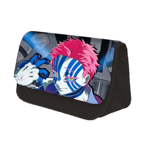 Xinchangda Kamado Tanjiro Federmäppchen Anime Kamado Nezuko/Kochou Shinobu Stiftebox Große Kapazität Stifttasche Studenten Schreibwaren Tasche für Studenten Teenager, Akaza, 22x7.5x13CM, Modern, von Xinchangda