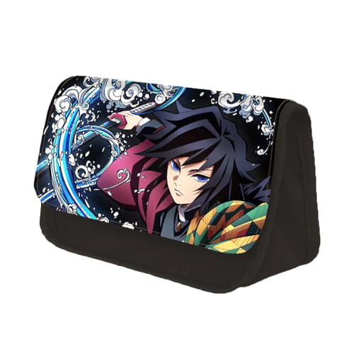 Xinchangda Kamado Tanjiro Federmäppchen Anime Kamado Nezuko/Kochou Shinobu Stiftebox Große Kapazität Stifttasche Studenten Schreibwaren Tasche für Studenten Teenager, Tomioka Giyuu, 22x7.5x13CM, von Xinchangda