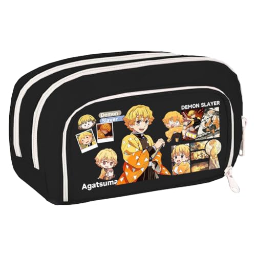 Xinchangda Kamado Tanjiro Federmäppchen Anime Kochou Shinobu/Tomioka Giyuu Federmäppchen Große Kapazität Anime Stifttasche Schreibwaren Tasche Schulbedarf, Schwarz, Typ 7, 21*5*12CM, Federmäppchen von Xinchangda