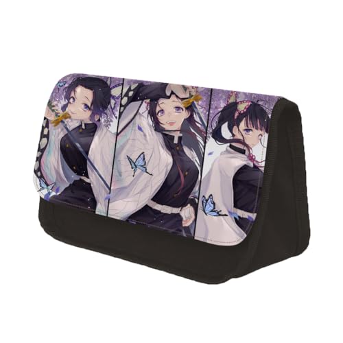 Xinchangda Kamado Tanjiro Federmäppchen Kamado Nezuko Tomioka Giyuu Anime Gedruckt Große Kapazität Stifttasche Schreibwaren Tasche für Mädchen Jungen Schulbedarf, Kochou Shinobu 2, 22*13*7.5cm, von Xinchangda