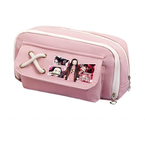 Xinchangda Kamado Tanjiro Federmäppchen Tomioka Giyuu Federmäppchen, Anime Rengoku Kyoujurou Federmäppchen Große Kapazität Federmäppchen mit Innenfächern, Make-up-Organizer für Teenager, Mittelschule von Xinchangda