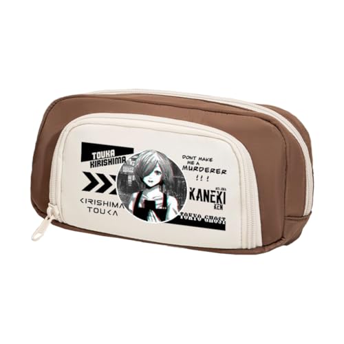 Xinchangda Kaneki Ken Federmäppchen Anime Kamishiro Rize Federmäppchen Große Kapazität Anime Stifttasche Schreibwaren Tasche Schulbedarf, Braun 4, 20*5*10CM, Federmäppchen von Xinchangda