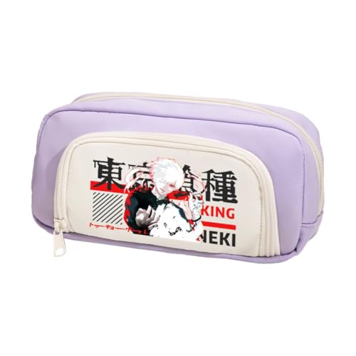 Xinchangda Kaneki Ken Federmäppchen Anime Kamishiro Rize Federmäppchen Große Kapazität Anime Stifttasche Schreibwaren Tasche Schulbedarf, Lila 3, 20*5*10CM, Federmäppchen von Xinchangda