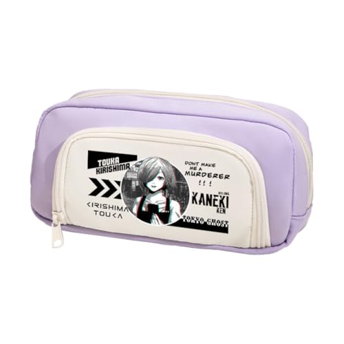 Xinchangda Kaneki Ken Federmäppchen Anime Kamishiro Rize Federmäppchen Große Kapazität Anime Stifttasche Schreibwaren Tasche Schulbedarf, Lila 4, 20*5*10CM, Federmäppchen von Xinchangda