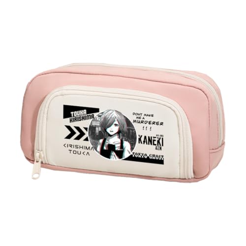 Xinchangda Kaneki Ken Federmäppchen Anime Kamishiro Rize Federmäppchen Große Kapazität Anime Stifttasche Schreibwaren Tasche Schulbedarf, Rosa 4, 20*5*10CM, Federmäppchen von Xinchangda