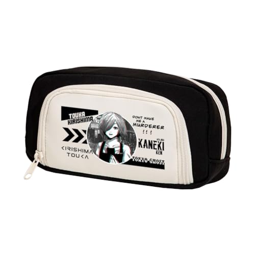 Xinchangda Kaneki Ken Federmäppchen Anime Kamishiro Rize Federmäppchen Große Kapazität Anime Stifttasche Schreibwaren Tasche Schulbedarf, Schwarz 4, 20*5*10CM, Federmäppchen von Xinchangda