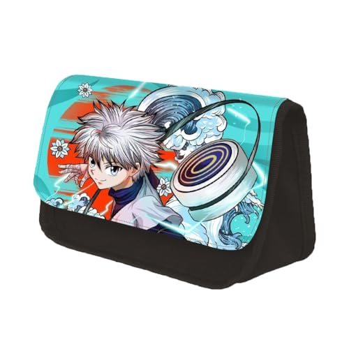 Xinchangda Killua Zaoldyeck Federmäppchen Anime Gon·Freecss/Illumi Zaoldyck/Kurapika Federmäppchen Große Kapazität Stifttasche Studenten Schreibwaren Tasche, Killua Zaoldyeck, 22x7.5x13CM von Xinchangda