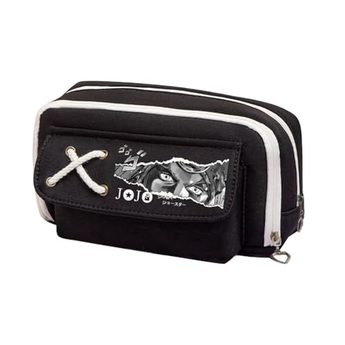 Xinchangda Kira Yoshikage Federmäppchen Anime Cujoh Jolyne/Star Platinum Bleistiftbox Große Kapazität Anime Stifttasche Schreibwaren Tasche Schulbedarf, Schwarz 3, 21*5.5*11CM, Federmäppchen von Xinchangda