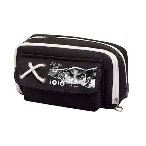 Xinchangda Kira Yoshikage Federmäppchen Anime Cujoh Jolyne/Star Platinum Bleistiftbox Große Kapazität Anime Stifttasche Schreibwaren Tasche Schulbedarf, Schwarz 9, 21*5.5*11CM, Federmäppchen von Xinchangda