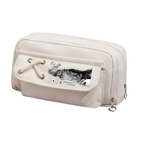 Xinchangda Kira Yoshikage Federmäppchen Anime Cujoh Jolyne/Star Platinum Bleistiftbox Große Kapazität Anime Stifttasche Schreibwaren Tasche Schulbedarf, Weiß 6, 21*5.5*11CM, Federmäppchen von Xinchangda