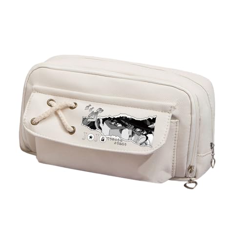 Xinchangda Kira Yoshikage Federmäppchen Anime Cujoh Jolyne/Star Platinum Bleistiftbox Große Kapazität Anime Stifttasche Schreibwaren Tasche Schulbedarf, Weiß 7, 21*5.5*11CM, Federmäppchen von Xinchangda