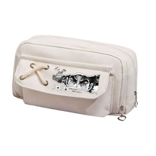 Xinchangda Kira Yoshikage Federmäppchen Anime Cujoh Jolyne/Star Platinum Bleistiftbox Große Kapazität Anime Stifttasche Schreibwaren Tasche Schulbedarf, Weiß 9, 21*5.5*11CM, Federmäppchen von Xinchangda