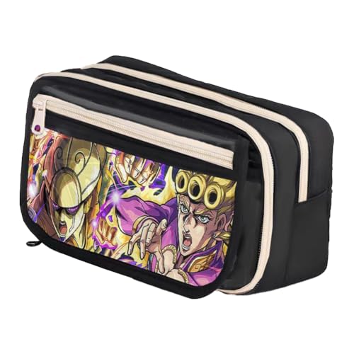 Xinchangda Kira Yoshikage Federmäppchen Anime Kawajiri Kosaku/Cujoh Jolyne Federmäppchen Große Kapazität Anime Stifttasche Schreibwaren Tasche Schulbedarf, Schwarz 9, 21*8*13CM, Federmäppchen von Xinchangda