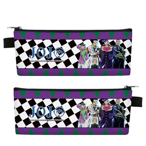 Xinchangda Kujo Jotaro/Josuke Higashikata Giorno/Jolyne Kujo Pencil Case Anime Student Pencil Pouch Coin Pouch Bag Office Stationery Organizer for Teen Kids von Xinchangda