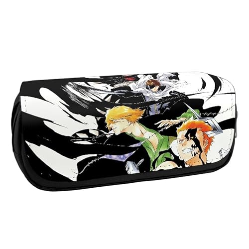 Xinchangda Kurosaki Ichigo Stiftemäppchen Kuchiki Byakuya Anime Cartoon Bleistiftbox Große Kapazität Stift Tasche Studenten Schreibwaren Tasche von Xinchangda