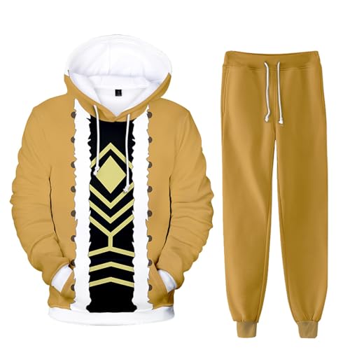 Xinchangda MHA Anime-Kapuzenpullover, Midoriya Izuku/Bakugou Katsuki/Todoroki Shouto Kapuzen-Sweatshirt Kordelzug-Hose Casual Set von Xinchangda