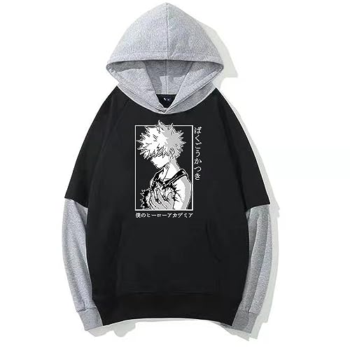 Xinchangda MHA Hoodie, Anime Bakugo Katsuki 3D Druck Muster Pullover Kapuzenpullover MHA Langarm Anime Hoodies von Xinchangda