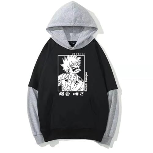 Xinchangda MHA Hoodie, Anime Bakugo Katsuki 3D Druck Muster Pullover Kapuzenpullover MHA Langarm Anime Hoodies von Xinchangda