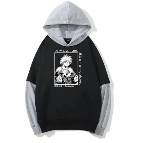 Xinchangda MHA Hoodie, Anime Bakugo Katsuki 3D Druck Muster Pullover Kapuzenpullover MHA Langarm Anime Hoodies von Xinchangda