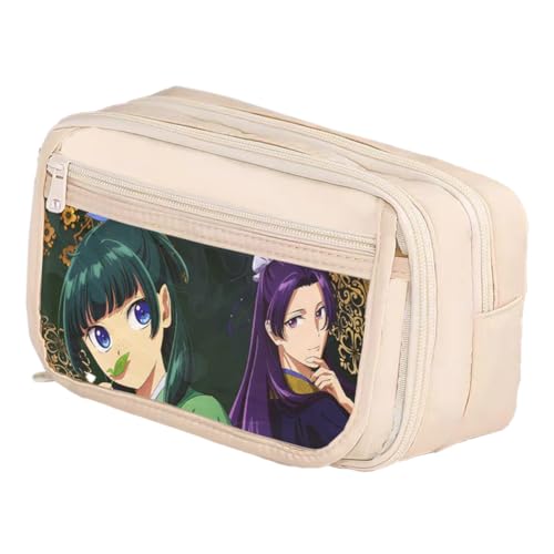 Xinchangda Maomao Federmäppchen Anime Jinshi Stifteetui Große Kapazität Anime Federmäppchen Aufbewahrungstasche Schreibwaren Tasche Schulbedarf, Cremefarben 7, 21*8*13CM, Federmäppchen von Xinchangda