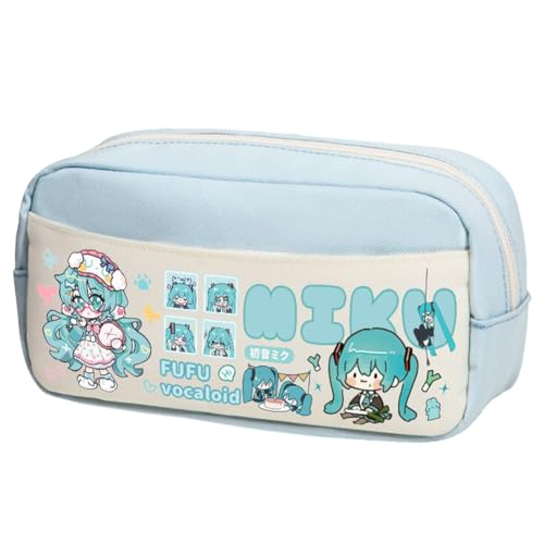 Xinchangda Miku Federmäppchen, Miku-Federmäppchen, Anime-Federmäppchen, Doppelreißverschluss, leicht, großes Fassungsvermögen, Federmäppchen, Make-up, Schreibwaren, Organizer-Tasche für Teenager Xinchangda Miku Federmäppchen, Miku-Federmäppchen, Anime-Federmäppchen, Doppelreißverschluss, leicht, großes Fassungsvermögen, Federmäppchen, Make-up, Schreibwaren, Organizer-Tasche für Teenager von Xinchangda