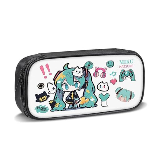 Xinchangda Miku Federmäppchen Anime Miku Federmäppchen Große Kapazität Anime Stifttasche Schreibwaren Tasche Schulbedarf, Typ2, 21*6*10CM, Federmäppchen von Xinchangda