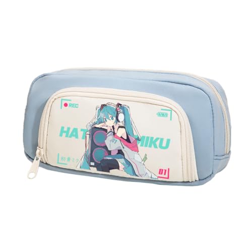 Xinchangda Miku Federmäppchen Miku Federmäppchen Miku Stiftetasche Anime Bleistifte Tasche Große Kapazität Bleistifte Box Doppelreißverschluss Fach Stifteetui Wasserdicht Student Schreibwaren Make-up Xinchangda Miku Federmäppchen Miku Federmäppchen Miku Stiftetasche Anime Bleistifte Tasche Große Kapazität Bleistifte Box Doppelreißverschluss Fach Stifteetui Wasserdicht Student Schreibwaren Make-up von Xinchangda