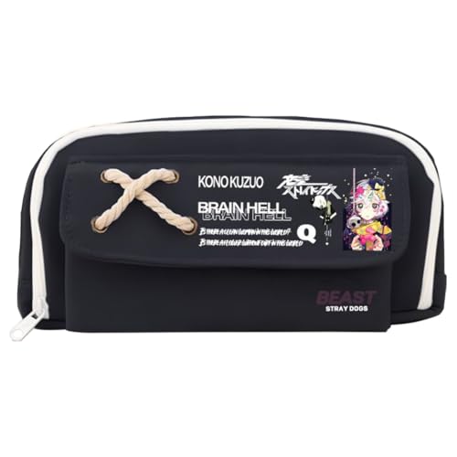 Xinchangda Nakahara Chuuya Federmäppchen Anime Dazai Osamu Federmäppchen Große Kapazität Anime Stifttasche Schreibwaren Tasche Schulbedarf, Schwarz 8, 21*11CM, Federmäppchen von Xinchangda