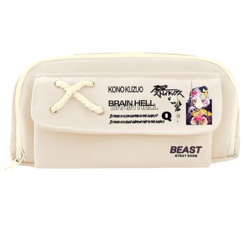 Xinchangda Nakahara Chuuya Federmäppchen Anime Dazai Osamu Federmäppchen Große Kapazität Anime Stifttasche Schreibwaren Tasche Schulbedarf, Weiß 8, 21*11CM, Federmäppchen von Xinchangda