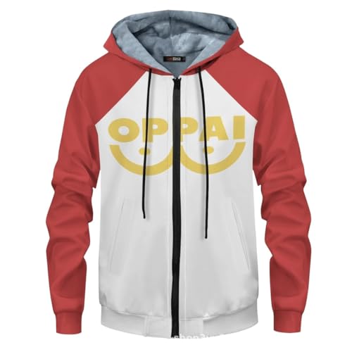 Xinchangda One Punch Man Kapuzenpulli Anime Saitama 3D Druck Muster gepolsterter Pullover, Lässige langärmelige Anime Hoodies für Fans von Xinchangda