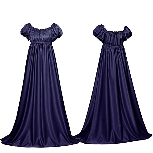 Xinchangda Regency Kleider für Damen, mittelalterliches Vintage-Kleid, viktorianisches Kleid, hohe Taille, langes Kleid, elegant, Party, Ballkleid, Blau Xinchangda Regency Kleider für Damen, mittelalterliches Vintage-Kleid, viktorianisches Kleid, hohe Taille, langes Kleid, elegant, Party, Ballkleid, Blau von Xinchangda