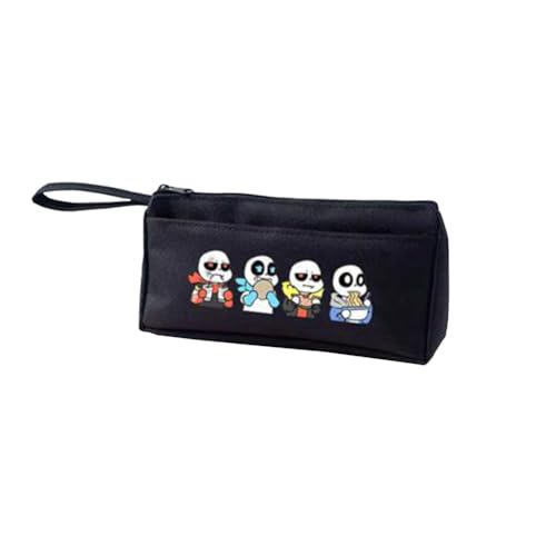 Xinchangda Sans/Flowey/Asriel Dreemurr Federmäppchen Frisk/Papyrus/Undyne Anime Federmäppchen Schreibwaren Tasche Halter Box Tragbare Schulbedarf, Schwarz 04, 21*4.7*9.5cm, Federmäppchen von Xinchangda