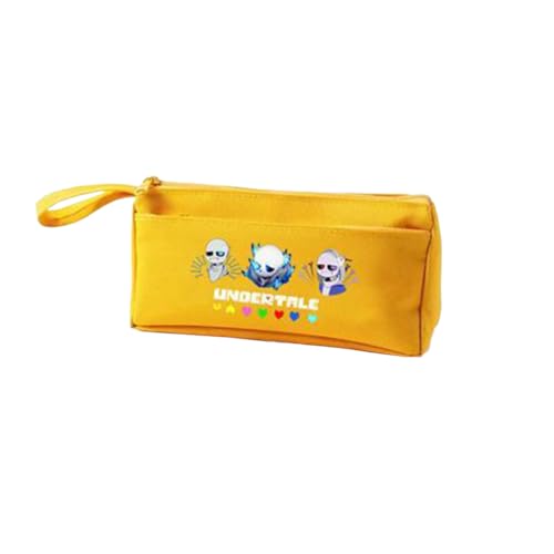 Xinchangda Sans/Flowey/Asriel Dreemurr Federmäppchen Frisk/Papyrus/Undyne Anime Federmäppchen Schreibwaren Tasche Halter Box Tragbare Schulbedarf, gelb 02, 21*4.7*9.5cm, Federmäppchen von Xinchangda
