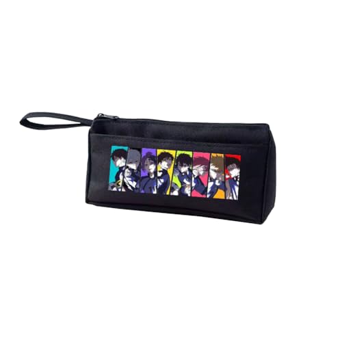 Xinchangda Seishiro Nagi Federmäppchen Isagi Yoichi/Chigiri Hyoma Anime Federmäppchen Bachira Meguru Schreibwaren Tasche Halter Box Tragbare Schulbedarf, Schwarz 06, 21*4.7 *9.5cm, Federmäppchen von Xinchangda