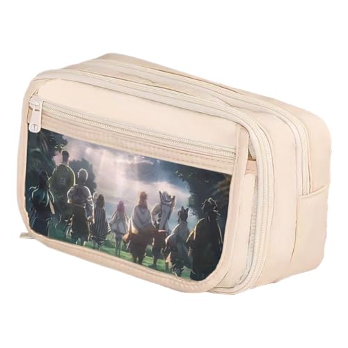 Xinchangda Tomioka Giyuu Federmäppchen Anime Kamado Tanjiro Federmäppchen Schwarz Weiß Große Kapazität Multi-Fach Wasserdicht Federmäppchen mit Magnetverschluss Stifttasche für Teenager Studenten von Xinchangda