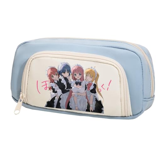 Xinchangda Yamada Ryo Federmäppchen Anime Goto Hitori/Ijichi Nijika/Kita Ikuyo Federmäppchen Große Kapazität Anime Stifttasche Schreibwaren Tasche Schulbedarf, Blau 2, 22*7*12.5CM, Federmäppchen von Xinchangda