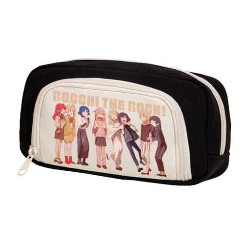 Xinchangda Yamada Ryo Federmäppchen Anime Goto Hitori/Ijichi Nijika/Kita Ikuyo Federmäppchen Große Kapazität Anime Stifttasche Schreibwaren Tasche Schulbedarf, Schwarz 4, 22*7*12.5CM, Federmäppchen von Xinchangda
