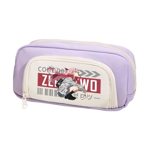 Xinchangda Zero Two Federmäppchen Anime Ichigo/02 Federmäppchen Große Kapazität Anime Stifttasche Schreibwaren Tasche Schulbedarf, Lila 4, 20*5*10CM, Federmäppchen von Xinchangda