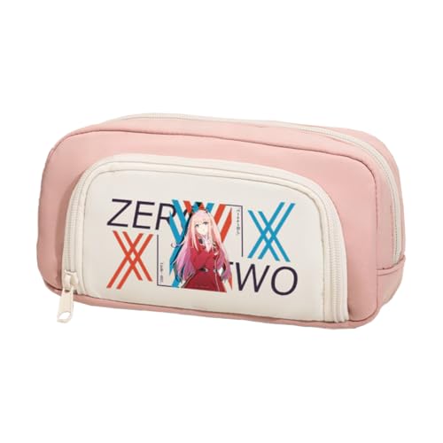 Xinchangda Zero Two Federmäppchen Anime Ichigo/02 Federmäppchen Große Kapazität Anime Stifttasche Schreibwaren Tasche Schulbedarf, Rosa 3, 20*5*10CM, Federmäppchen von Xinchangda