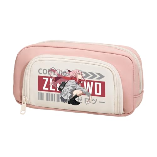 Xinchangda Zero Two Federmäppchen Anime Ichigo/02 Federmäppchen Große Kapazität Anime Stifttasche Schreibwaren Tasche Schulbedarf, Rosa 4, 20*5*10CM, Federmäppchen von Xinchangda