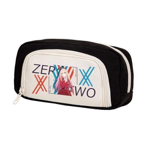 Xinchangda Zero Two Federmäppchen Anime Ichigo/02 Federmäppchen Große Kapazität Anime Stifttasche Schreibwaren Tasche Schulbedarf, Schwarz 3, 20*5*10CM, Federmäppchen von Xinchangda