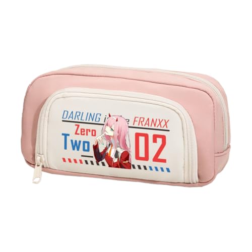 Xinchangda Zero Two Federmäppchen Anime Ichigo/02 Federmäppchen Große Kapazität Anime Stifttasche Schreibwaren Tasche Schulbedarf, rosa (1), 20*5*10CM, Federmäppchen von Xinchangda