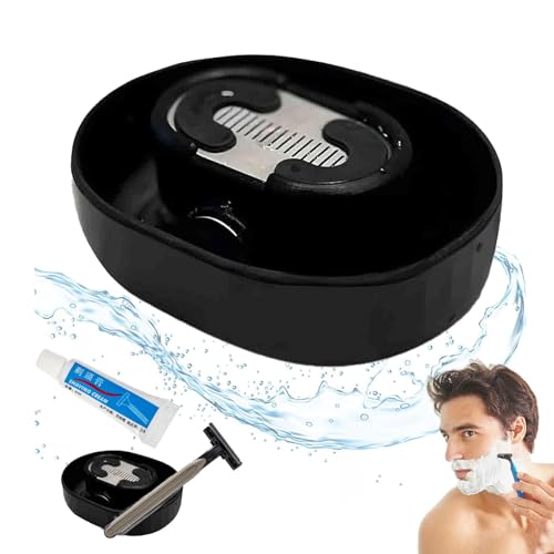 1 Packung Rasierer, manueller Push-Typ-Rasier-Spüler, Rasierer-Reiniger, reinigen Sie Ihren Rasierer effizient, sparen Sie Wasser und vergessen Sie das Waschbecken, mit 1 Rasierer und 1 Rasiercreme, von Xindazhi