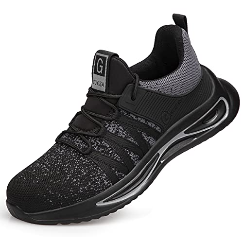 AUXDIQ Arbeitsschuhe Herren Damen Atmungsaktiv Sicherheitsschuhe mit Stahlkappe Leicht Schutzschuhe Sportlich Sneaker 2139 49 EU von AUXDIQ