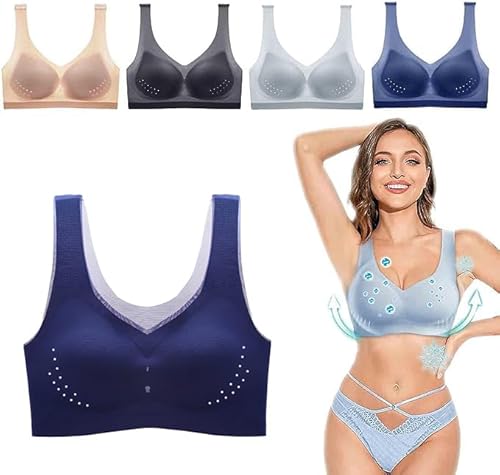 PISPARA Ionische Hebe-Korrektur-Lymphvität-Entgiftungs-BH | PISPARA Ion Lifting & Lymphvity Entgiftungs-BH | Kompfort Formung Hebe-Bra | Non-Marking Bra (as3, alpha, 3x_l, regular, regular, Blau) von XindongZ