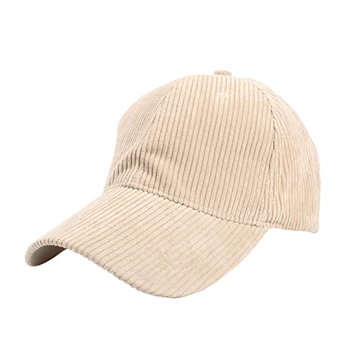 Basic Cord Baseballcap Basecap Cap Baumwollcap Kappe Cordcap Mit Schirm Barett Cap Schirmmütze Kappe Hut Baseballmütze Baseball Cap Trucker Cap Schildmütze Cap Outdoor Mütze (Khaki, One Size) von Xinduolei