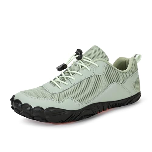 XingGYY Unisex Barfußschuhe Herren Traillaufschuhe Damen Fitnessschuhe Atmungsaktiv rutschfest Leicht Breite Zehenbox und Zero-Drop-Sohle Gr.36-47 (Hellgrün,36) von XingGYY