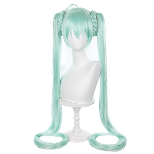 Xingbiyou Anime Miku Cosplay Perücke,Flower Fairy Miku Cosplay,120cm Lang Zöpfen Grüner,Halloween Party Perücken für Frauen Mädchen von Xingbiyou