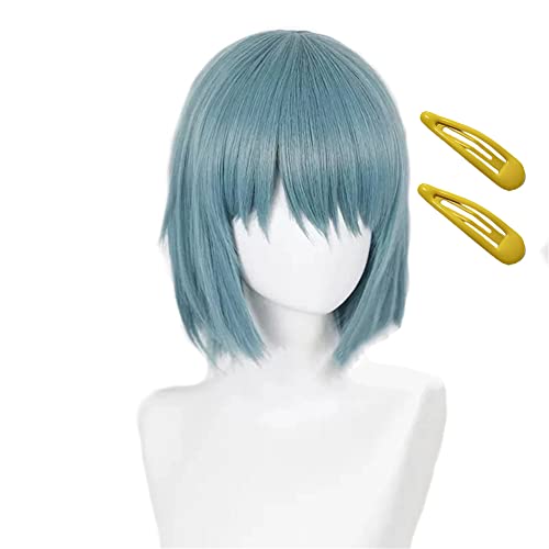 Xingbiyou Anime Puella Magi Madoka Magica Miki Sayaka Cosplay Perücke mit Zwei Haarnadeln Party Perücken für Frauen Mädchen (Grau Blau) von Xingbiyou