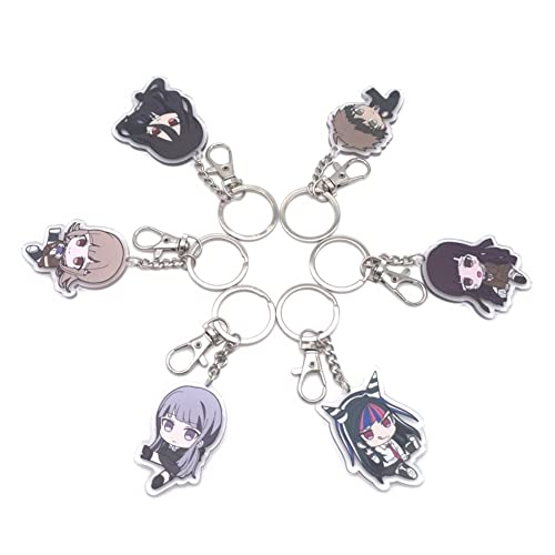 Xingbiyou Danganronpa Schlüsselanhänger set,6 Stück Acryl Schlüsselanhänger,Anime-Motiv Doppelseitig Transparent Anhänger Schlüsselring (Style 2) von Xingbiyou